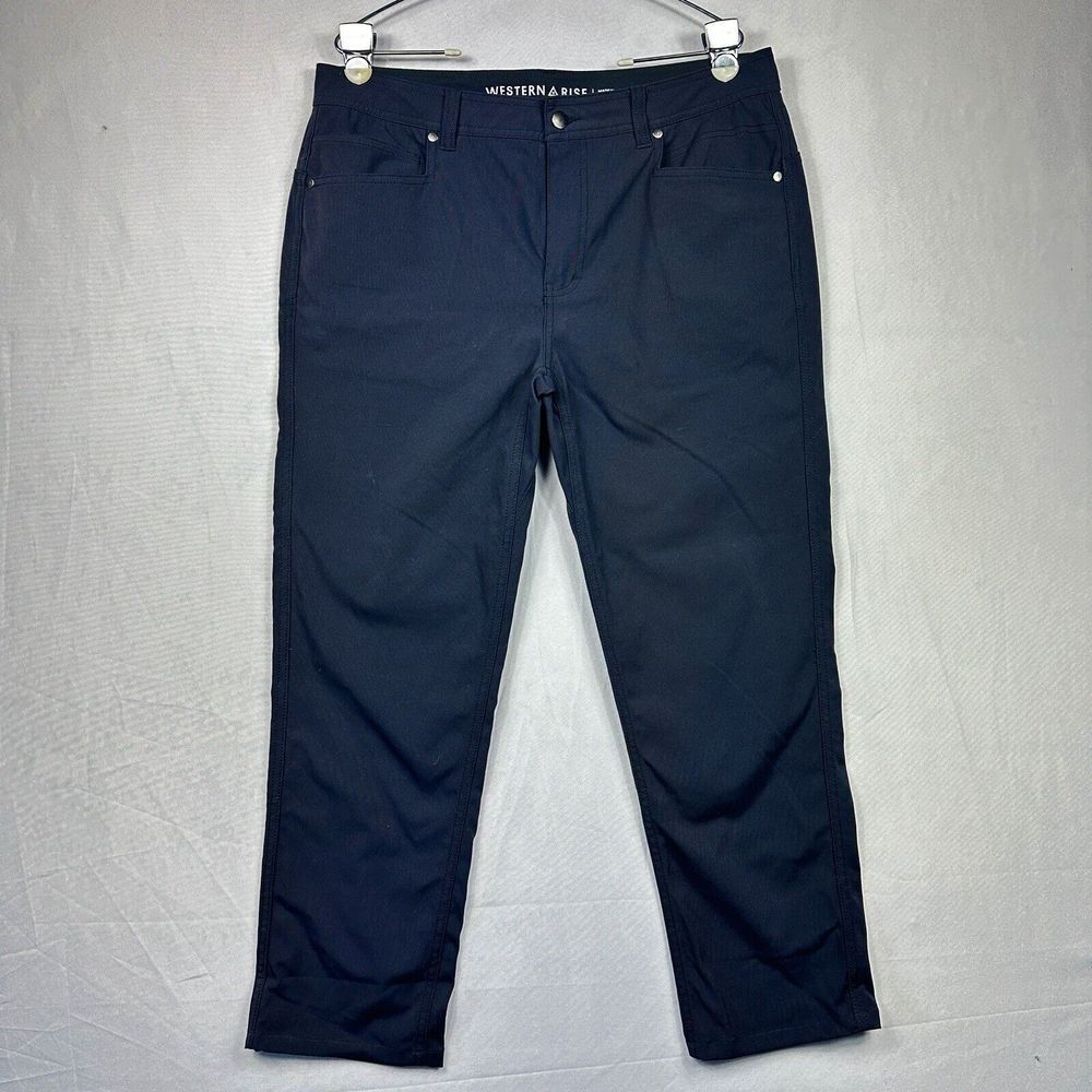 Western Rise Pants Mens 34x28 All Terrain Straight Nylon Spandex Navy Blue EUC